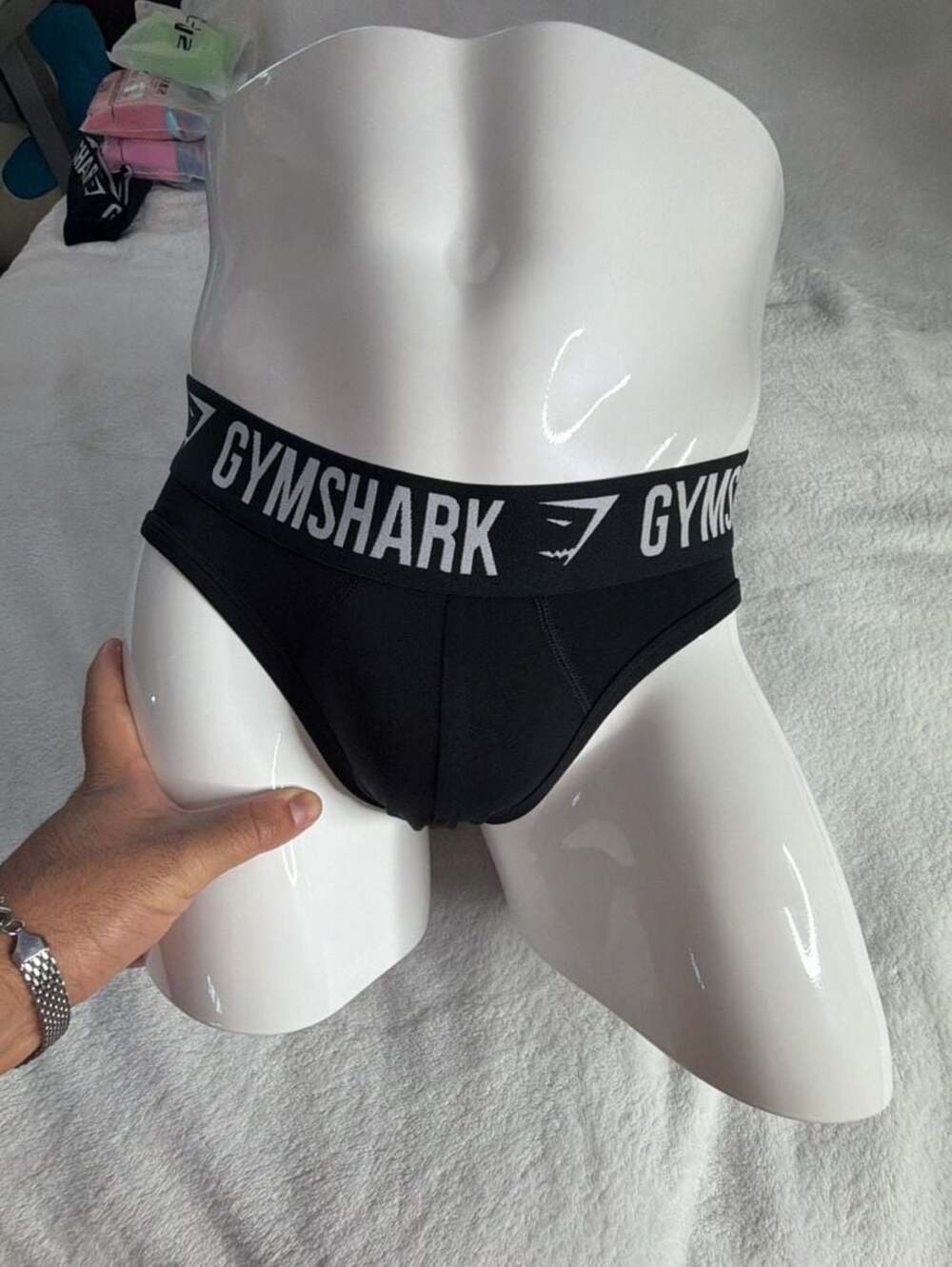 Gymshark Men's Logo Waistband Briefs Black Size Large